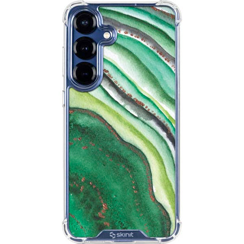 Kiwi Watercolor Geode Galaxy S25 Clear Case